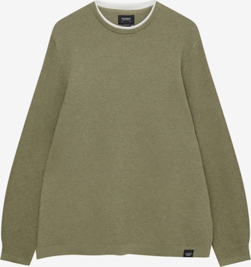 Pull&Bear Sweter w kolorze zielony: przód