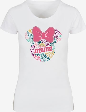 Maglietta 'Mother's Day - Minnie Mum Flower' di ABSOLUTE CULT in bianco: frontale