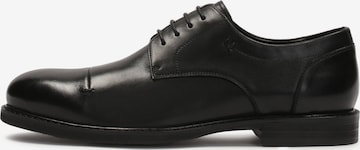 Pantofi cu șireturi de la Kazar pe negru: față