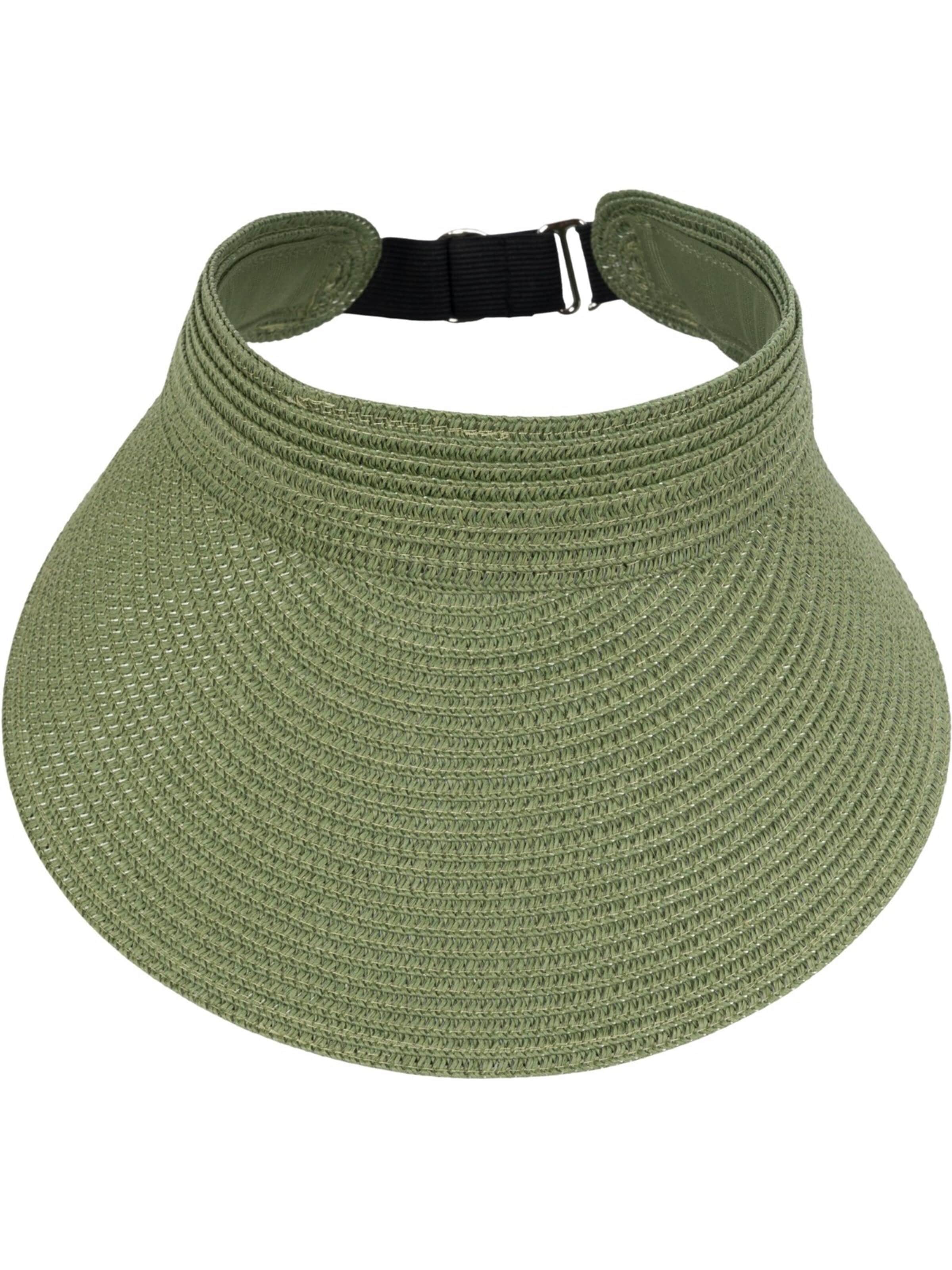 styleBREAKER Cap 'Papierstroh Visor Cap Einfarbig' in Green: front