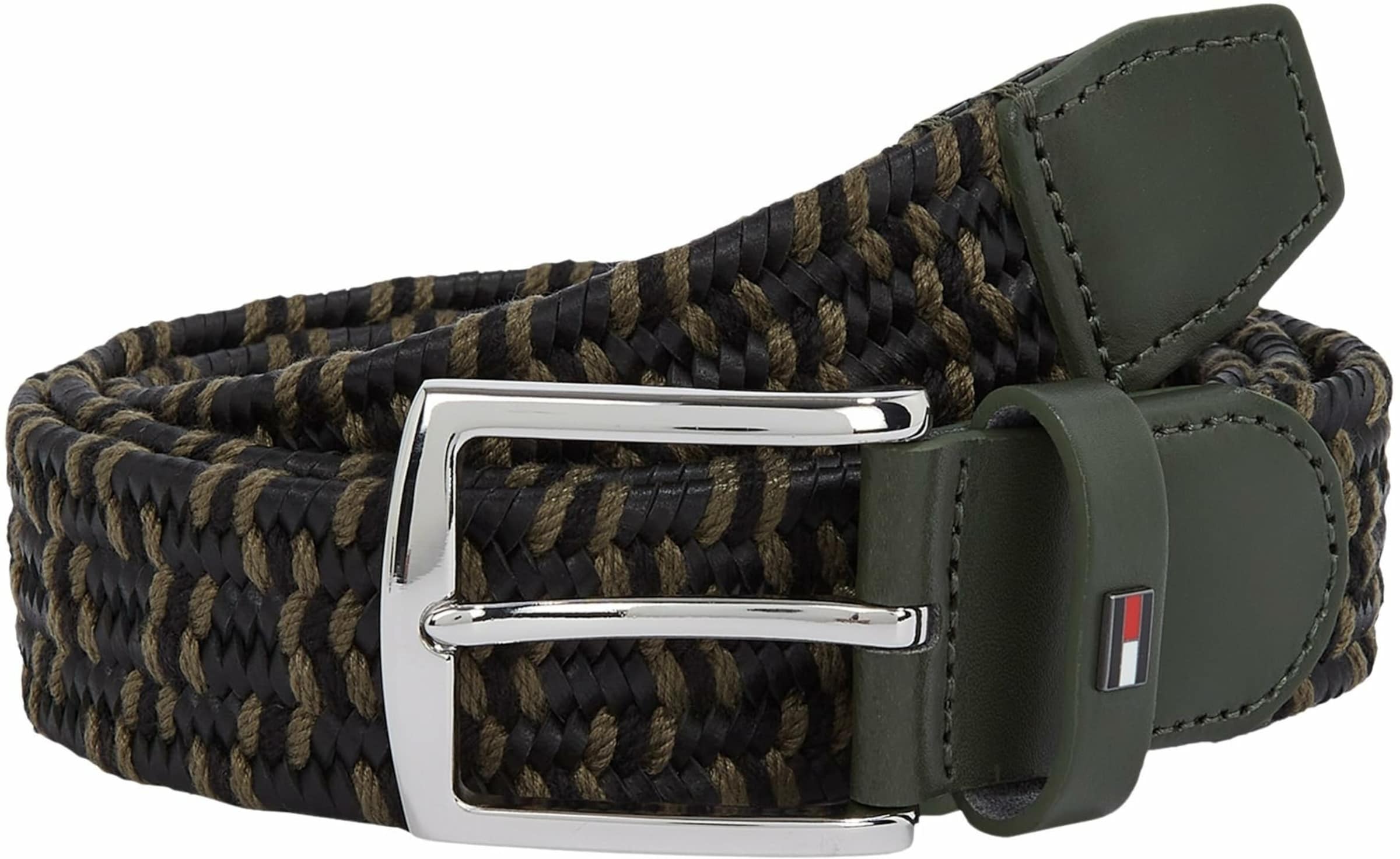 TOMMY HILFIGER Belt 'Denton' in Green: front