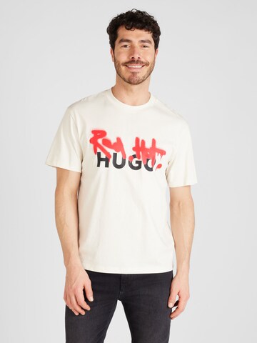 HUGO T-shirt 'Dinricko' i vit: framsida