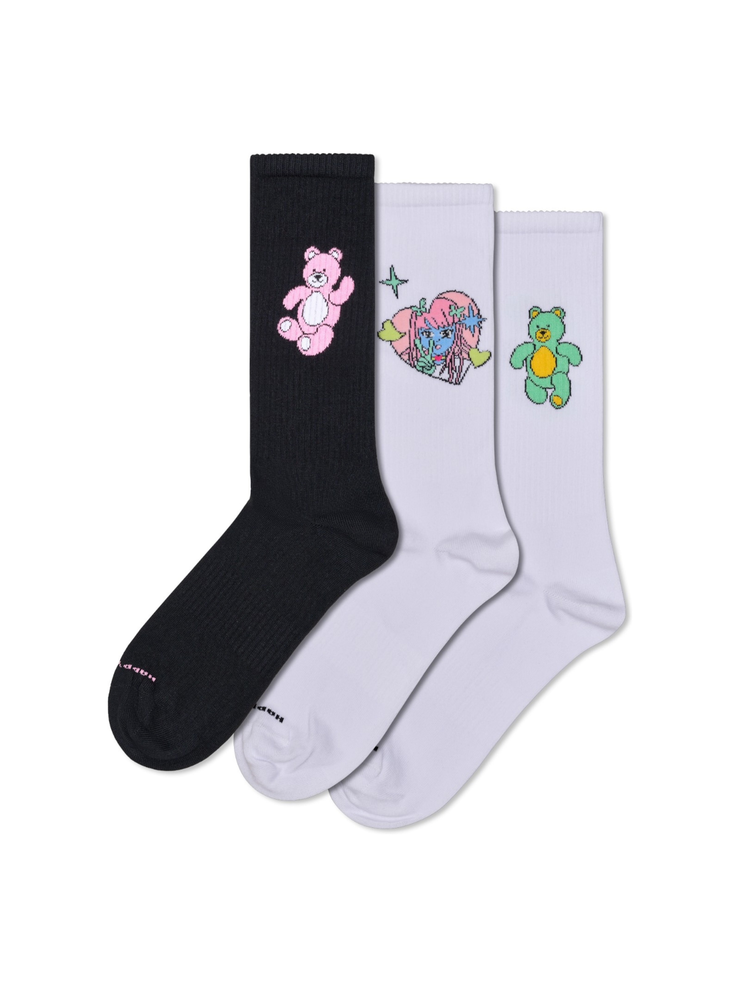 Happy Socks Sokker '3-Pack Teddy Bear Socks' i pink, Produktvisning