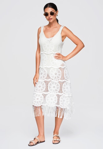 Ombre Jurk in Wit: voorkant