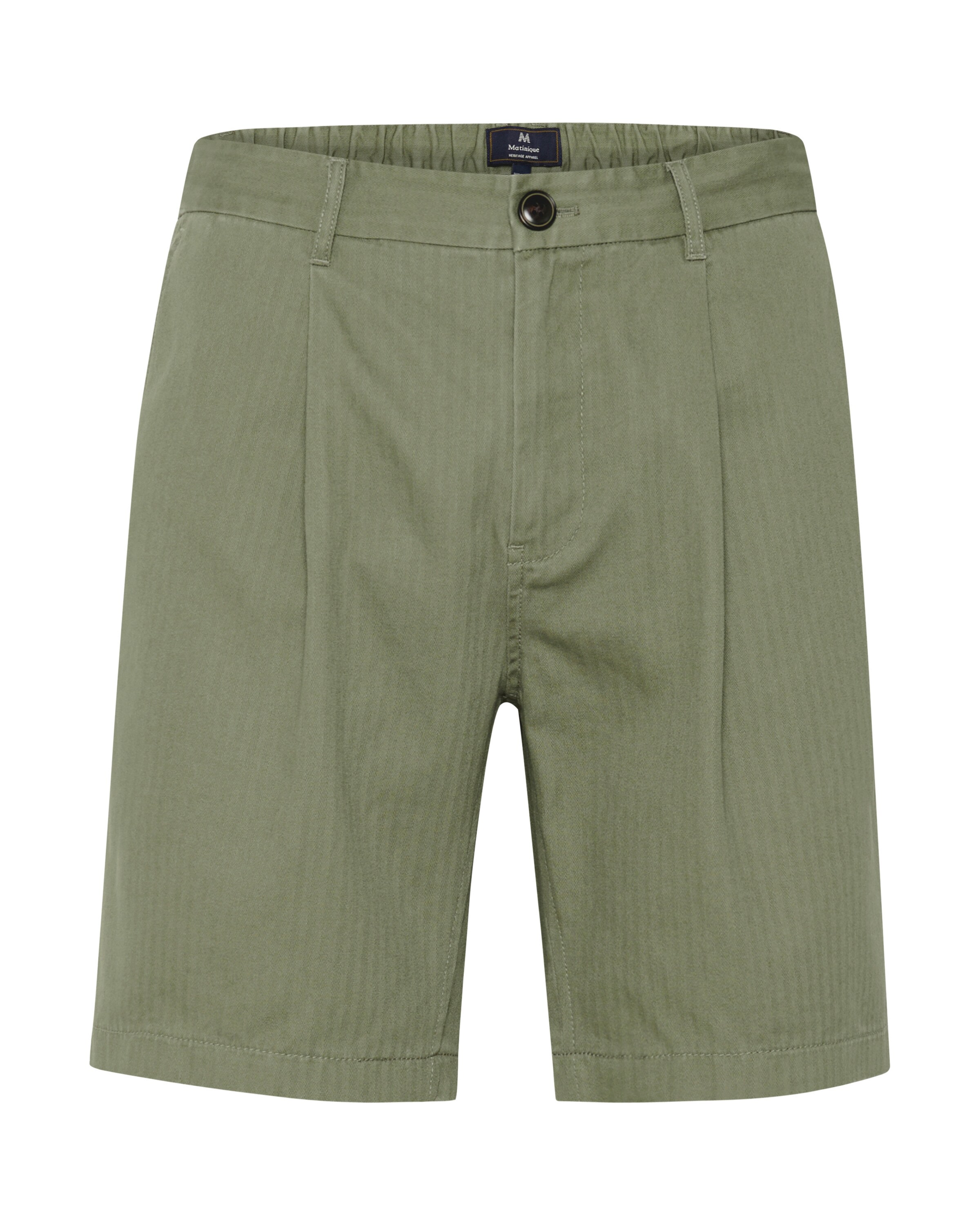 Matinique regular Bukser med lægfolder 'Hart' i grøn: forside