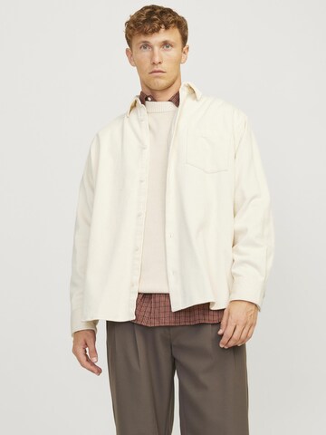 JACK & JONES Comfort fit Button Up Shirt in White: front