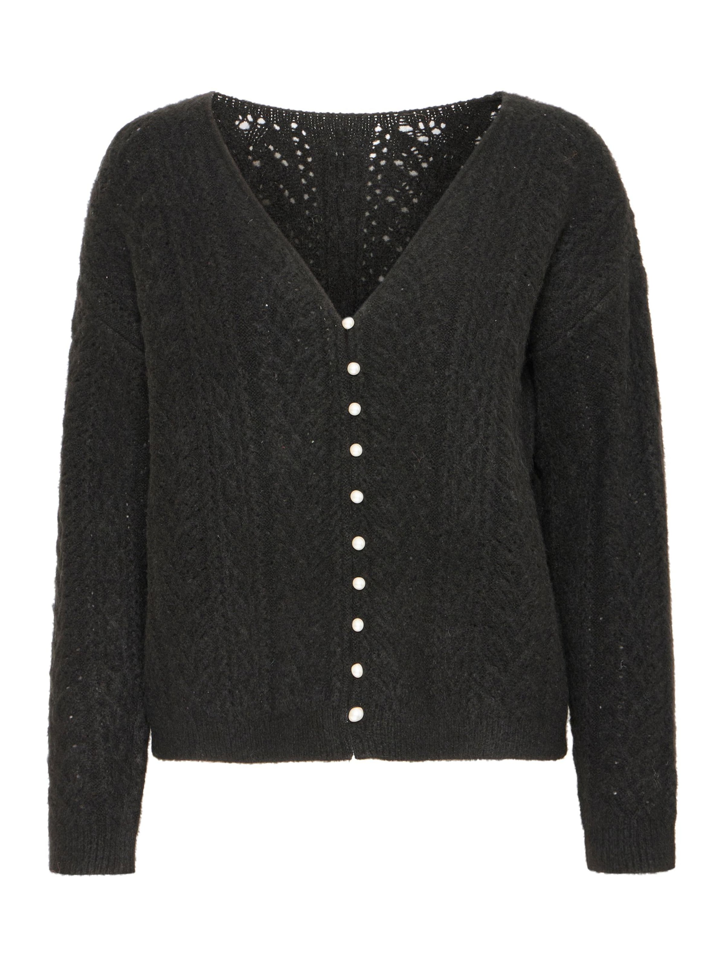 Cardigan 'Liyanna' ICHI en noir : devant