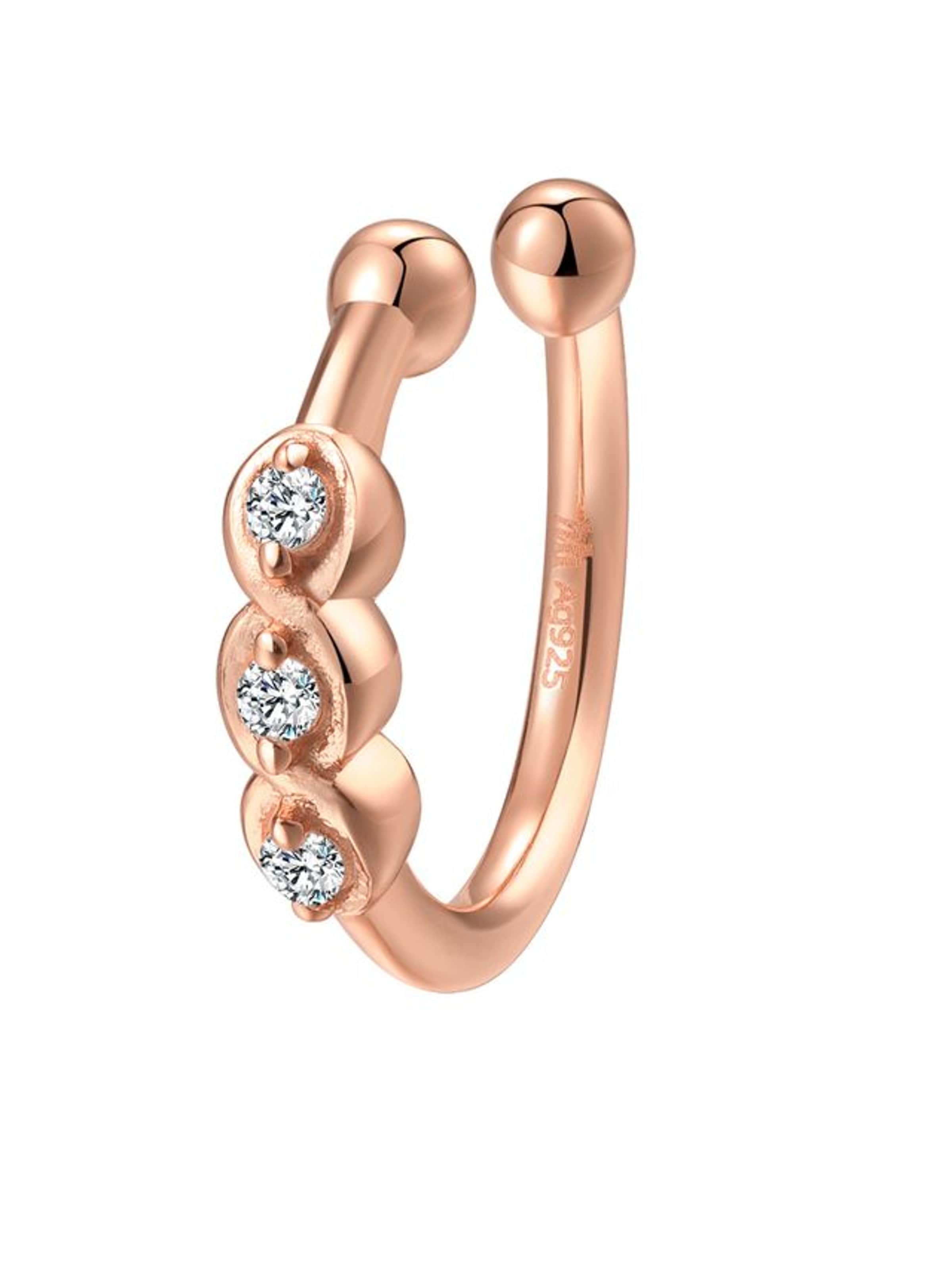 Orecchini 'Trinity Cuff' di Hey Happiness in oro: frontale