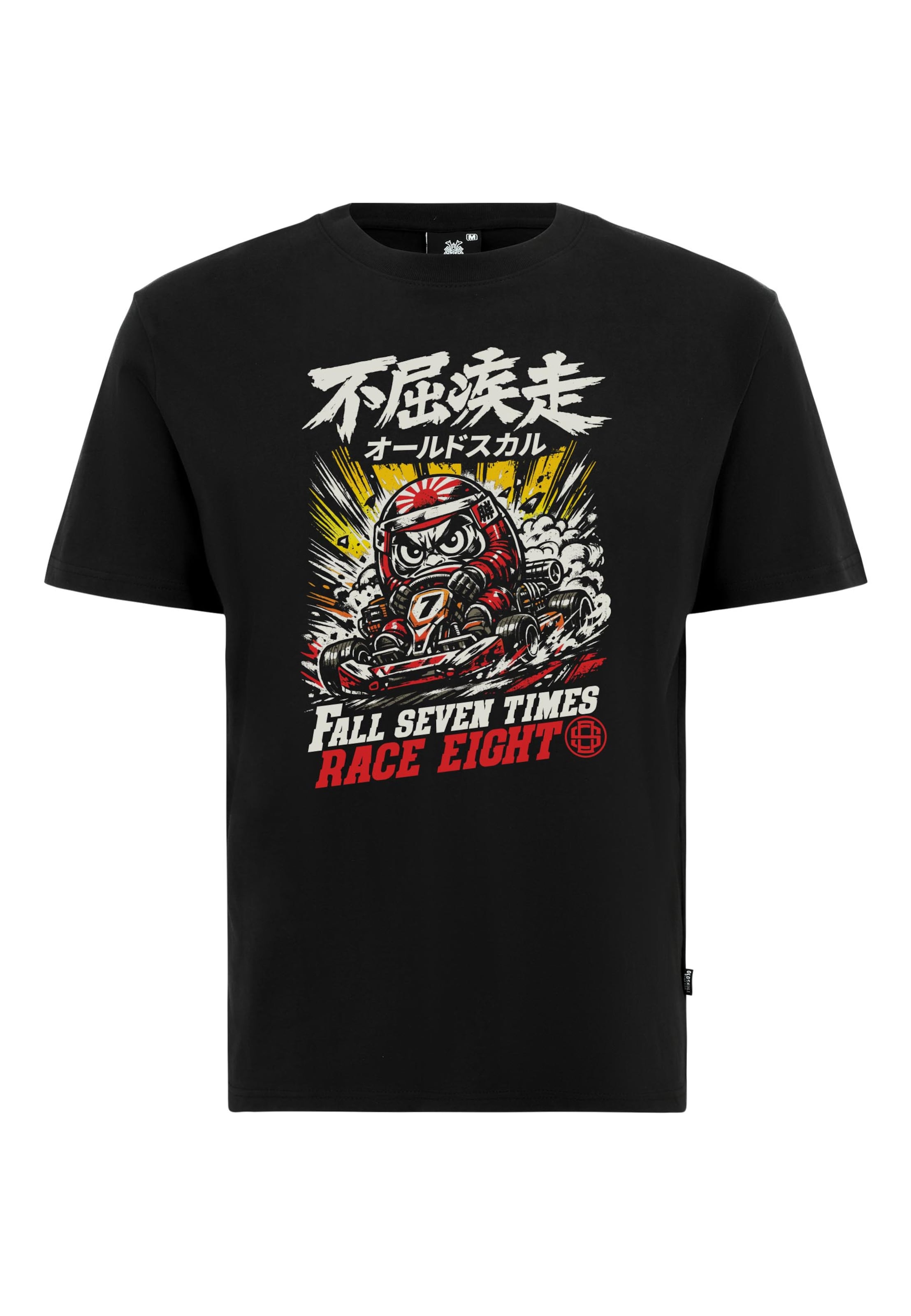 T-Shirt 'Asian Daruma Racer Graphic' Oldskull en noir : devant