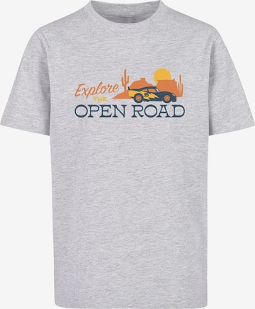 ABSOLUTE CULT T-Shirt 'Cars - Explore The Open Road' in Grau: predná strana