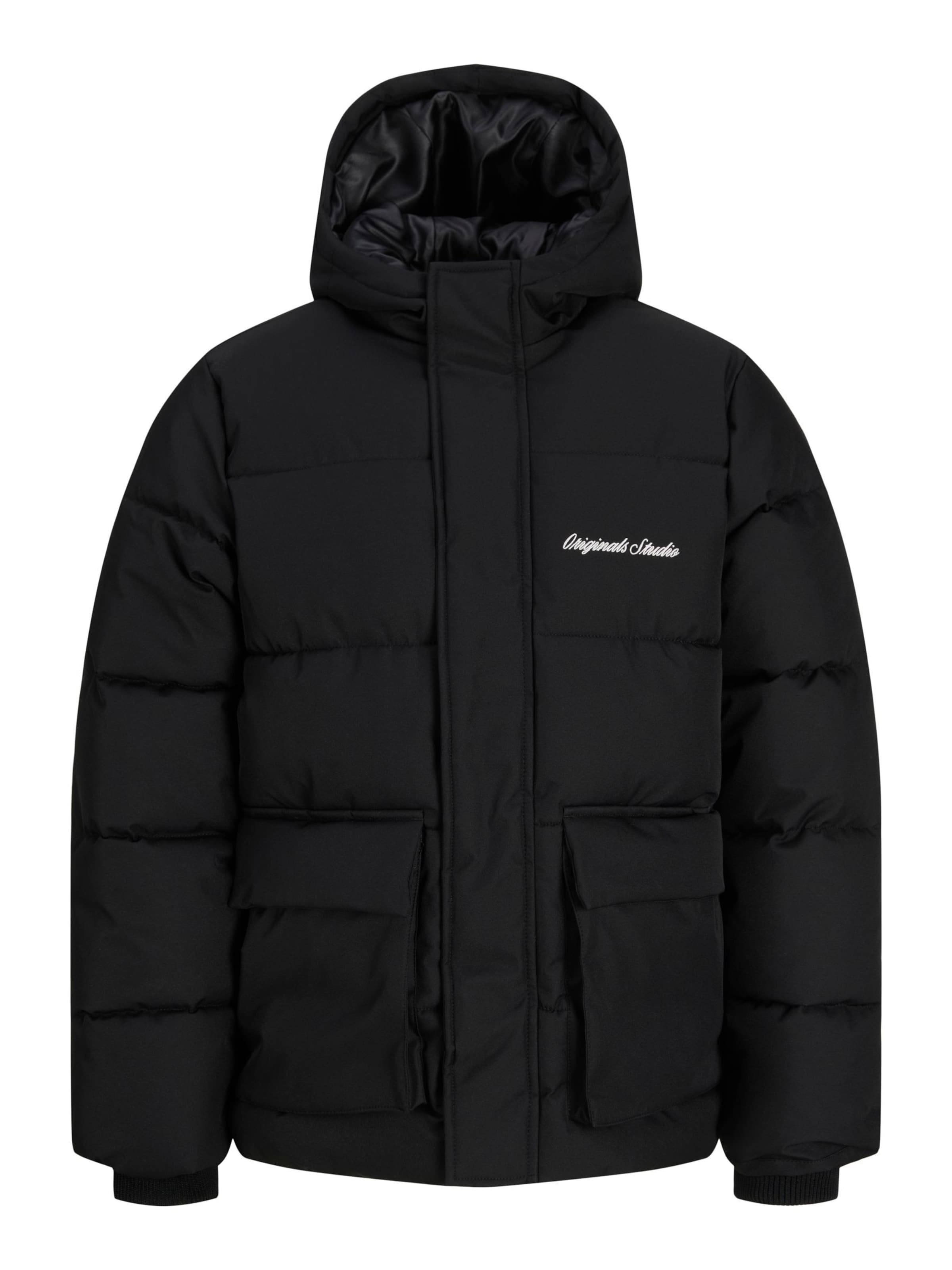 Jack & Jones Junior Winterjas in Zwart: voorkant