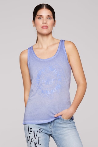 Soccx Sommertop Oil Dyed mit Print in Lila: Vorderseite