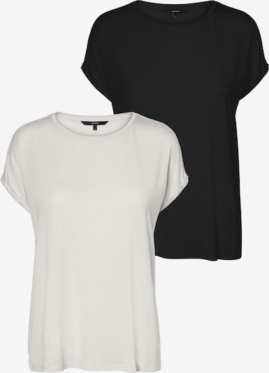Vero Moda Petite T-shirt 'Ava' en noir / blanc naturel, Vue avec produit