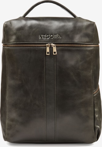 NEGOTIA Leather Rucksack 'Alpha Travel' in Schwarz: Vorderseite