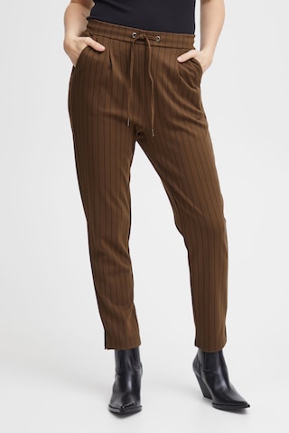 Fransa Regular Pleat-Front Pants 'Blenda' in Brown: front