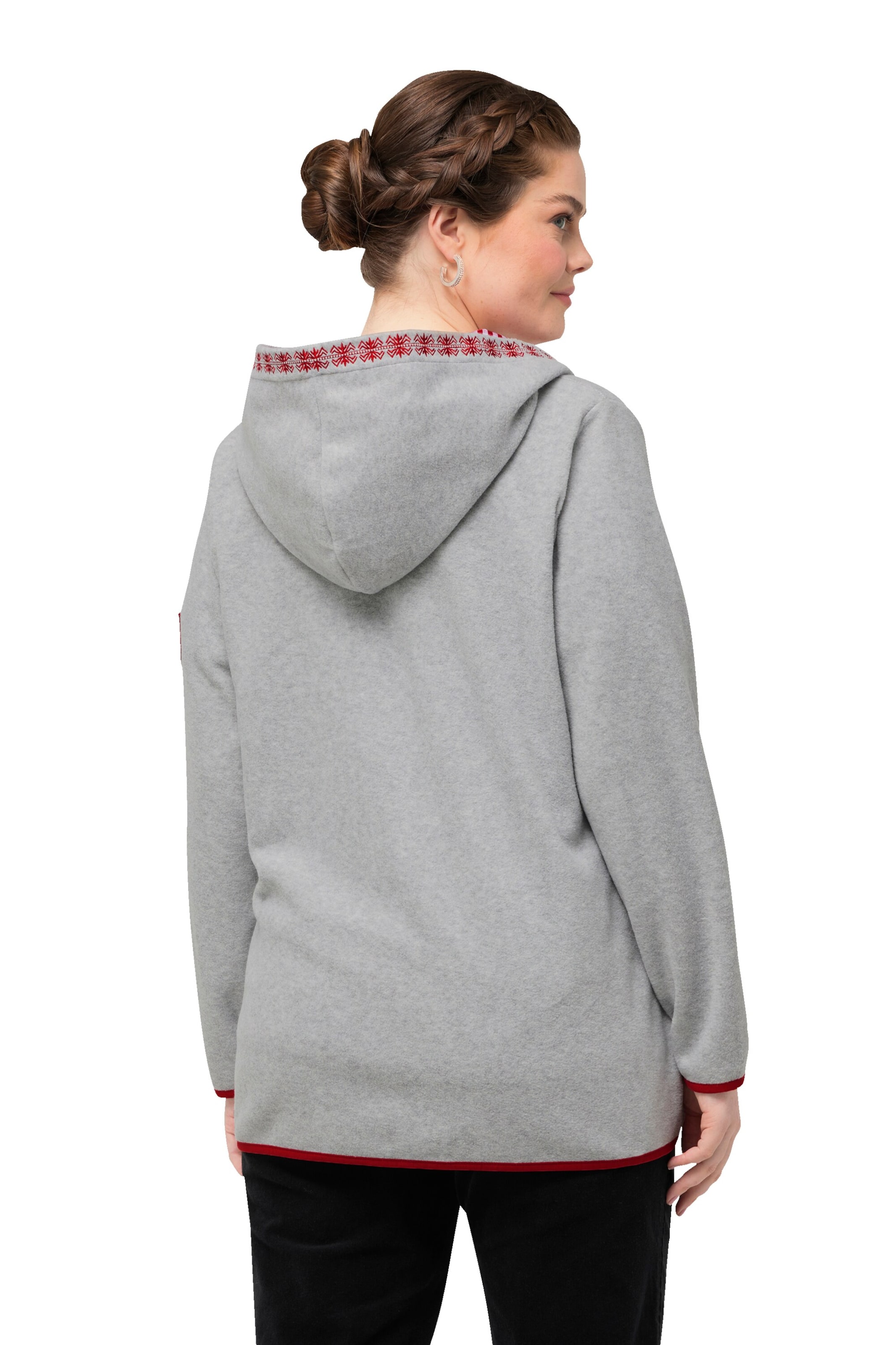 Ulla Popken Fleece Jacket in Grey