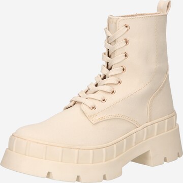 PS Poelman - Botines con cordones en beige: frente