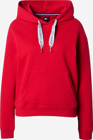 Sweat-shirt Tommy Jeans en rouge : devant