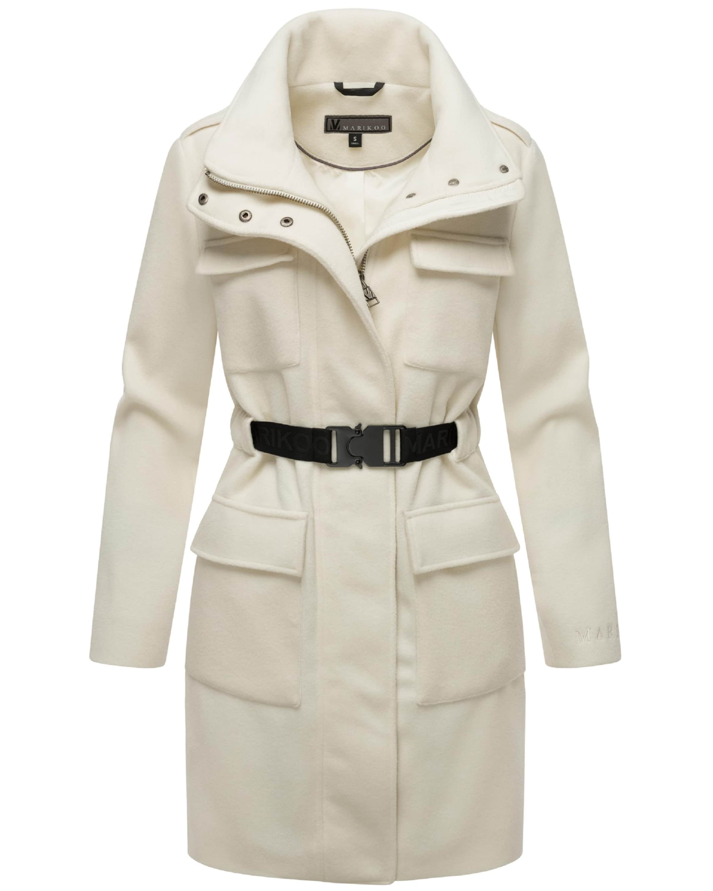 MARIKOO Ανοιξιάτικο και φθινοπωρινό παλτό 'Tanokoo 16' σε λευκό: μπροστά