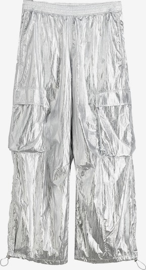 Bershka Pantalon cargo en argent, Vue avec produit