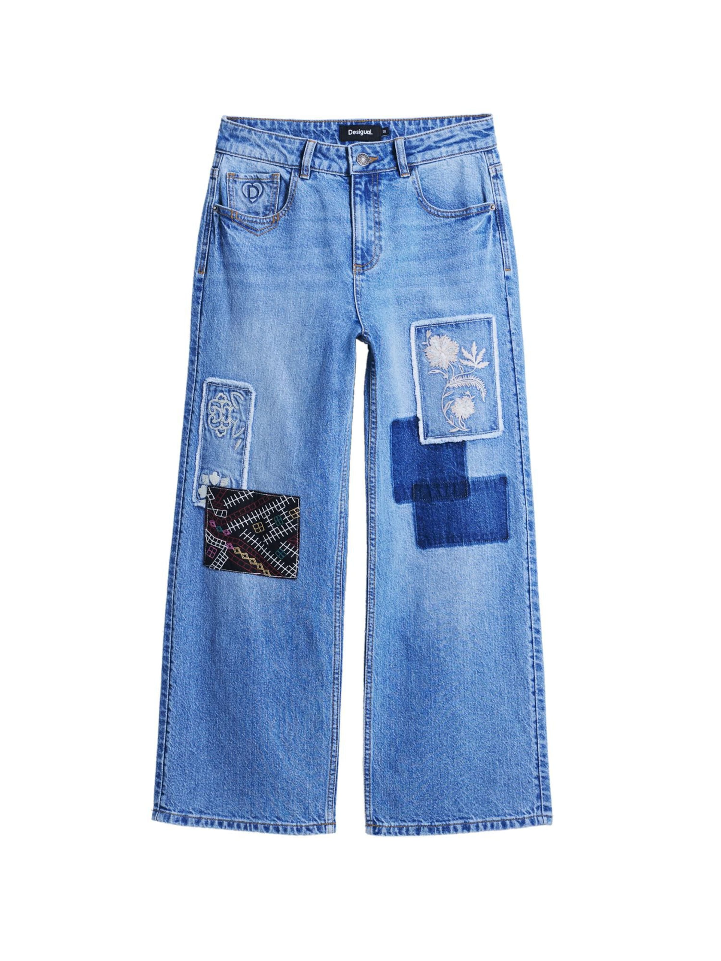 Desigual Wide leg Jeans i blå: framsida