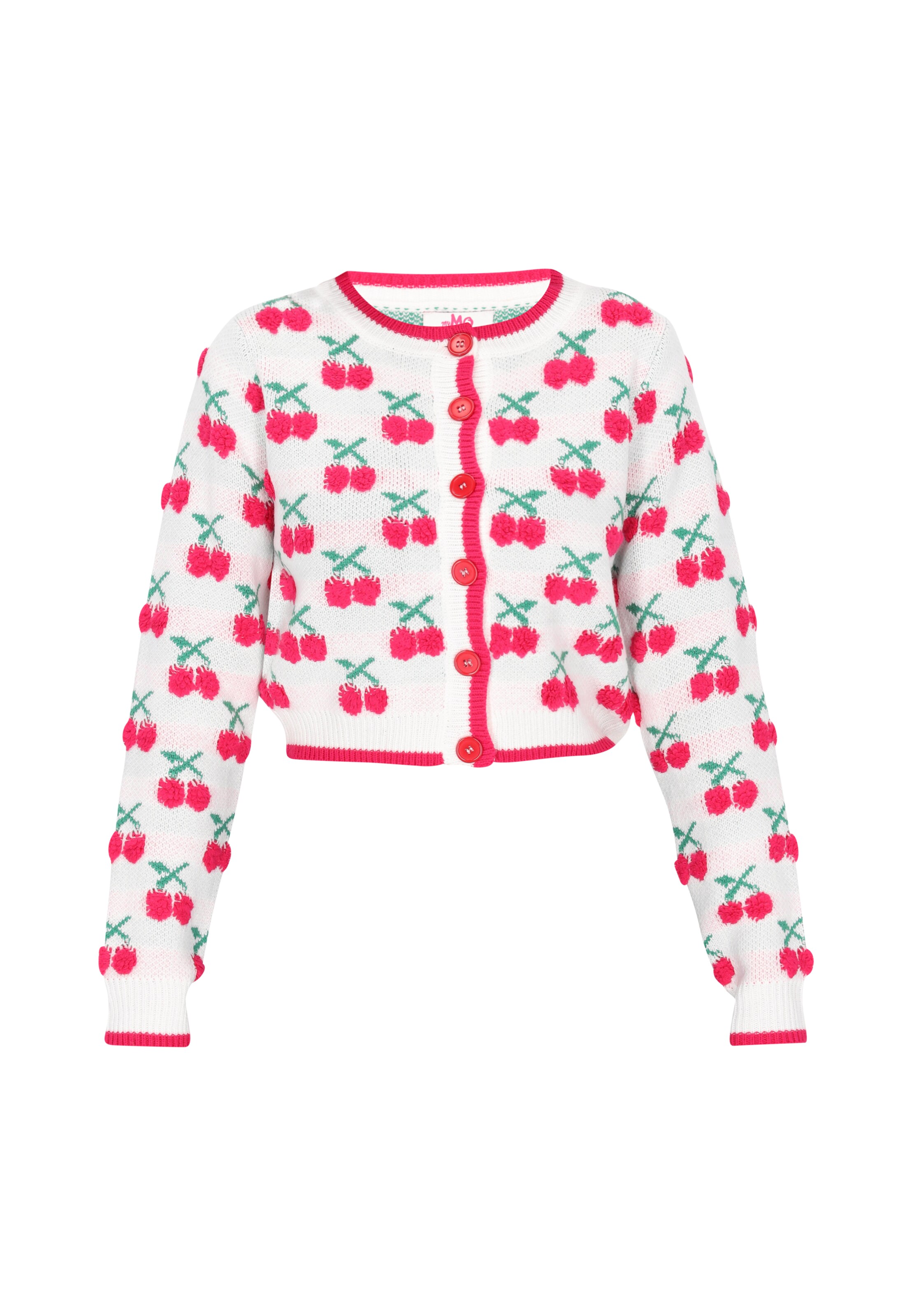 MYMO Πλεκτή ζακέτα σε λευκό: μπροστά