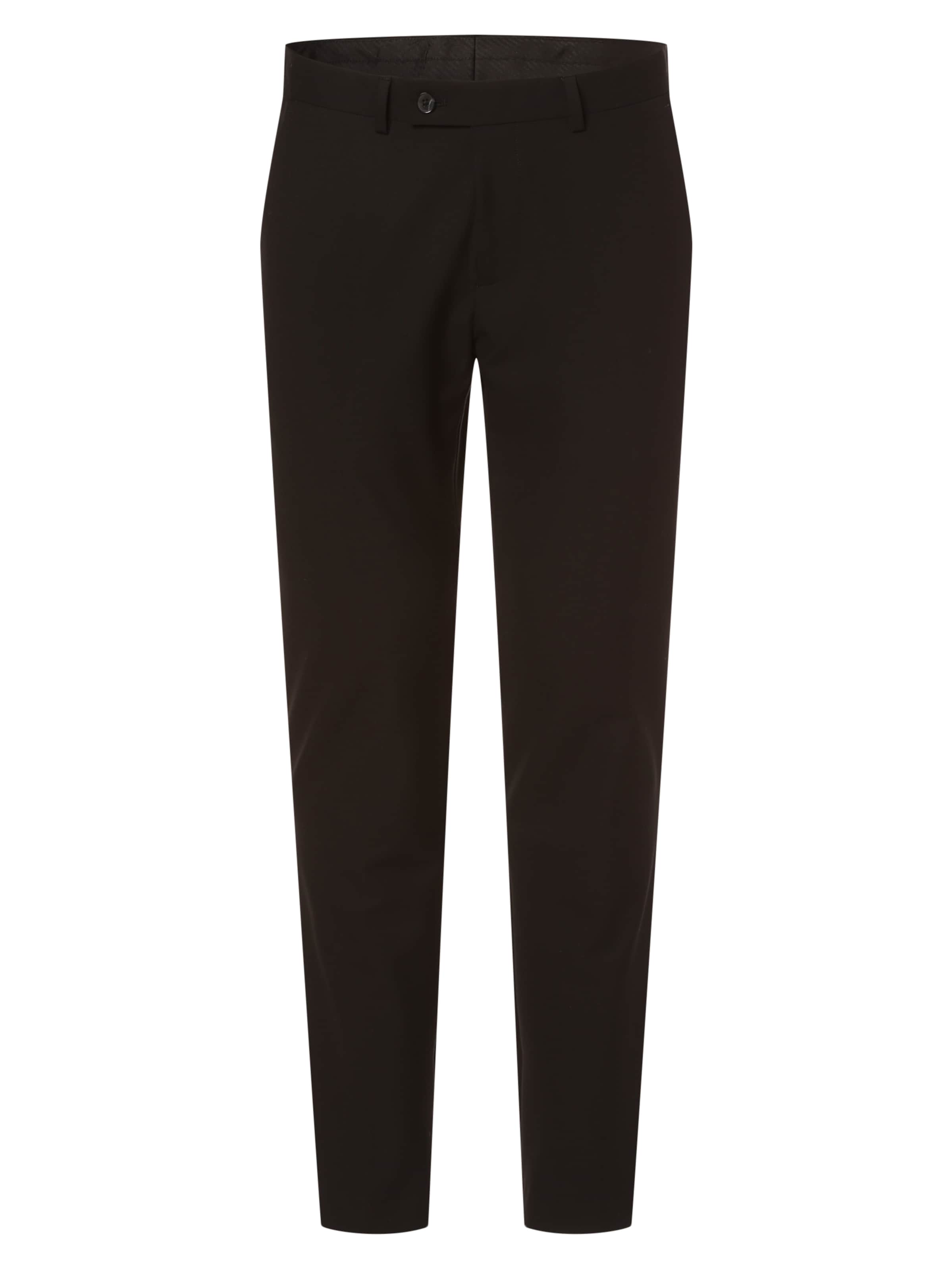 Finshley & Harding Slim fit Pleated Pants ' Kalifornia ' in Black: front