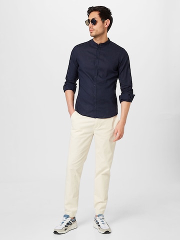 Casual Friday Slim Fit Hemd 'Anton' in Blau