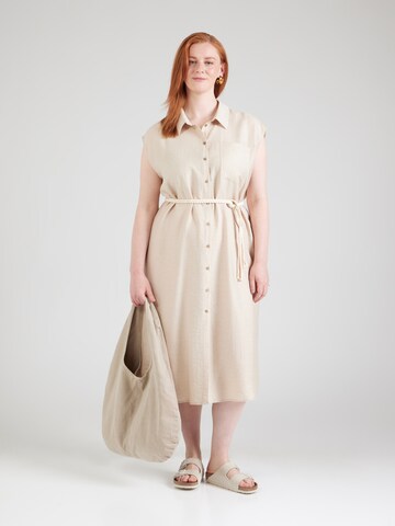 Abito camicia 'VMCheaven' di Vero Moda Curve in beige: frontale