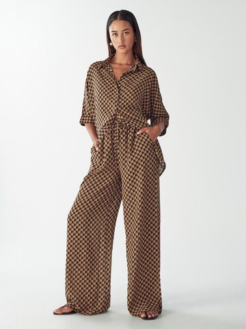 Willa Wide Leg Hose in Braun: Vorderseite