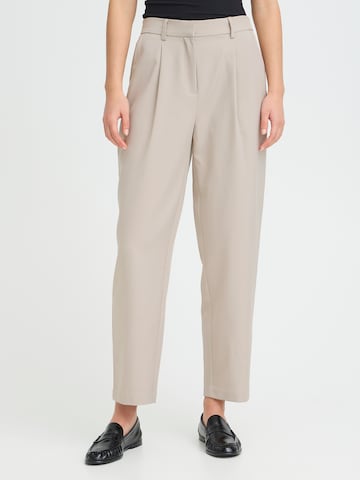 Regular Pantalon à plis 'IHFAVA' ICHI en beige : devant