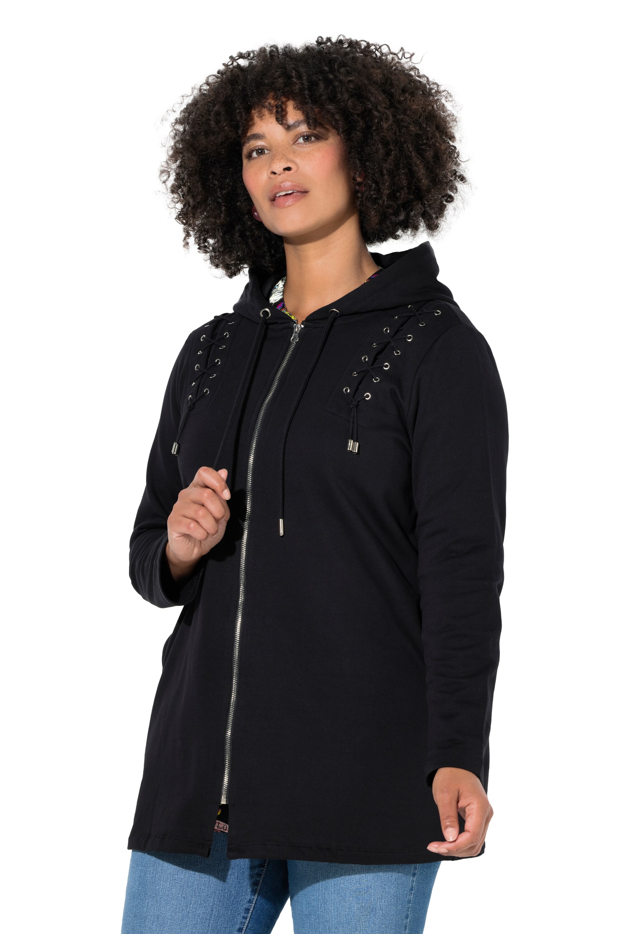 Angel of Style Sweatvest in Zwart: voorkant