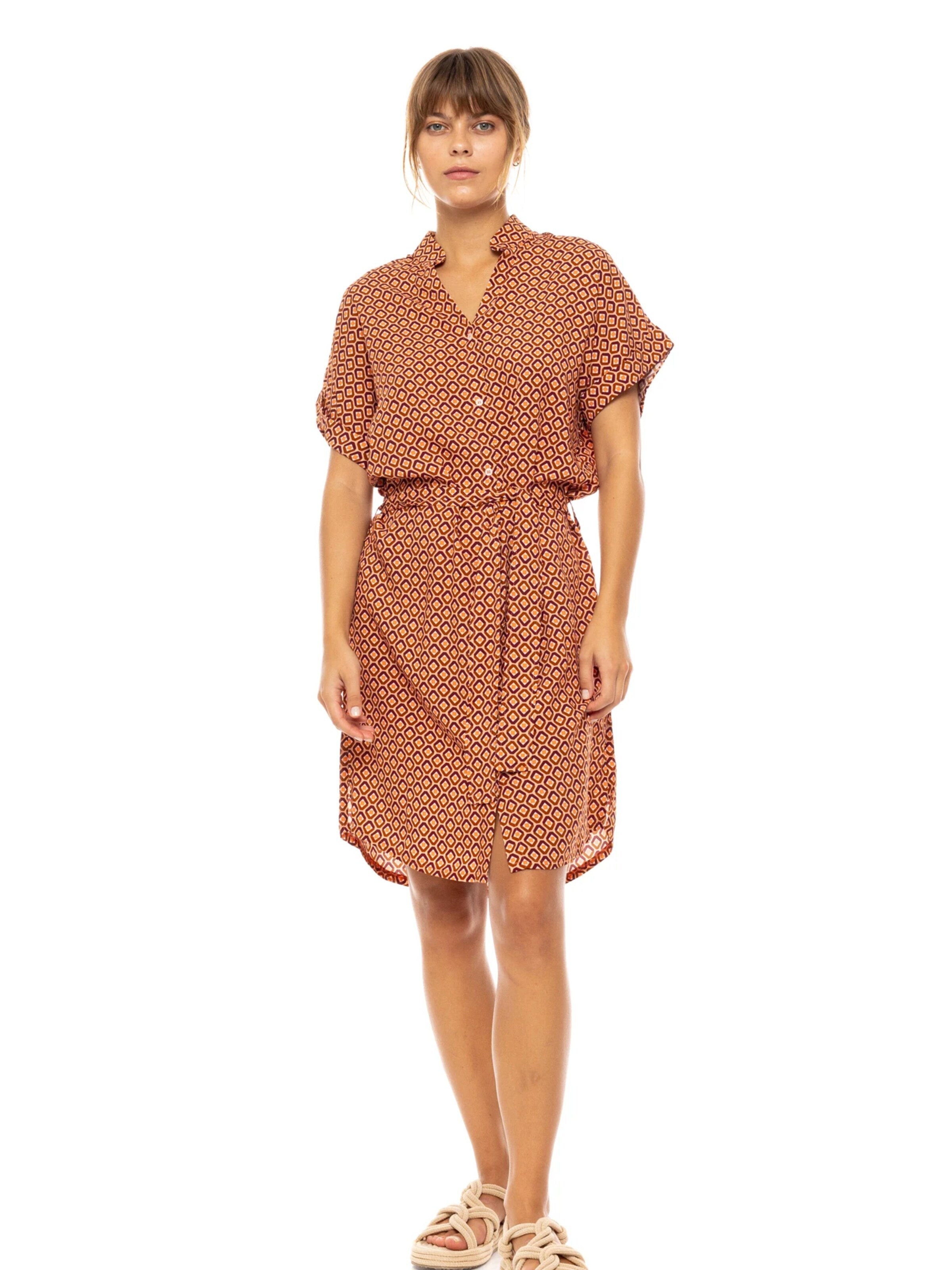 Pink Label Zomerjurk 'BEACHWEAR PRISM GEO' in Bruin: voorkant