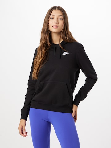 Nike SportswearSweater majica 'Club Fleece' - crna boja: prednji dio
