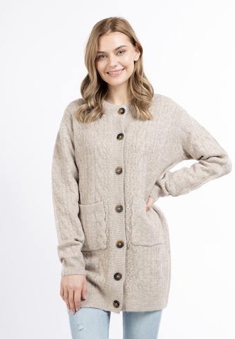 DreiMaster Vintage Knit Cardigan 'Zitha' in Beige: front