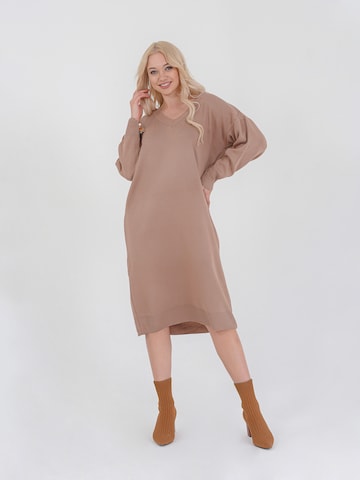 FRESHLIONS Knitted dress 'Rahel' in Brown