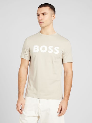 BOSS - Camisa 'Thinking 1' em bege: frente