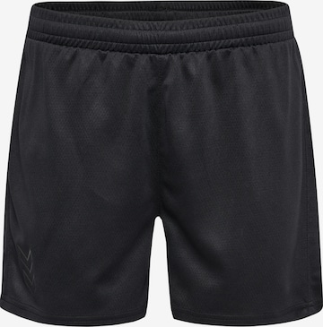 Hummel Regular Workout Pants in Black: front