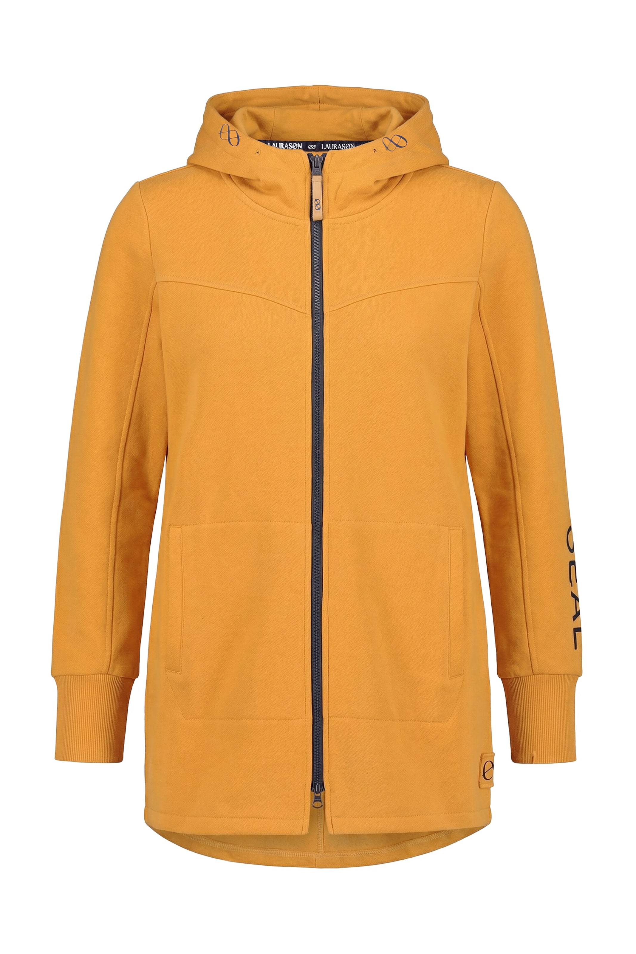 LAURASØN Zip-Up Hoodie in Yellow: front