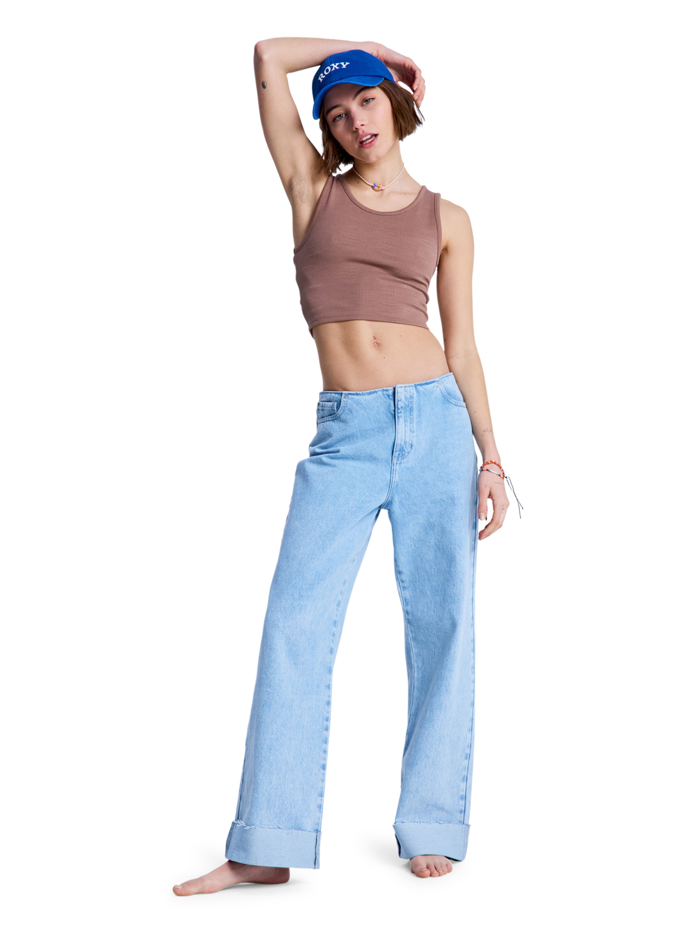 ROXY Top in Brown: front