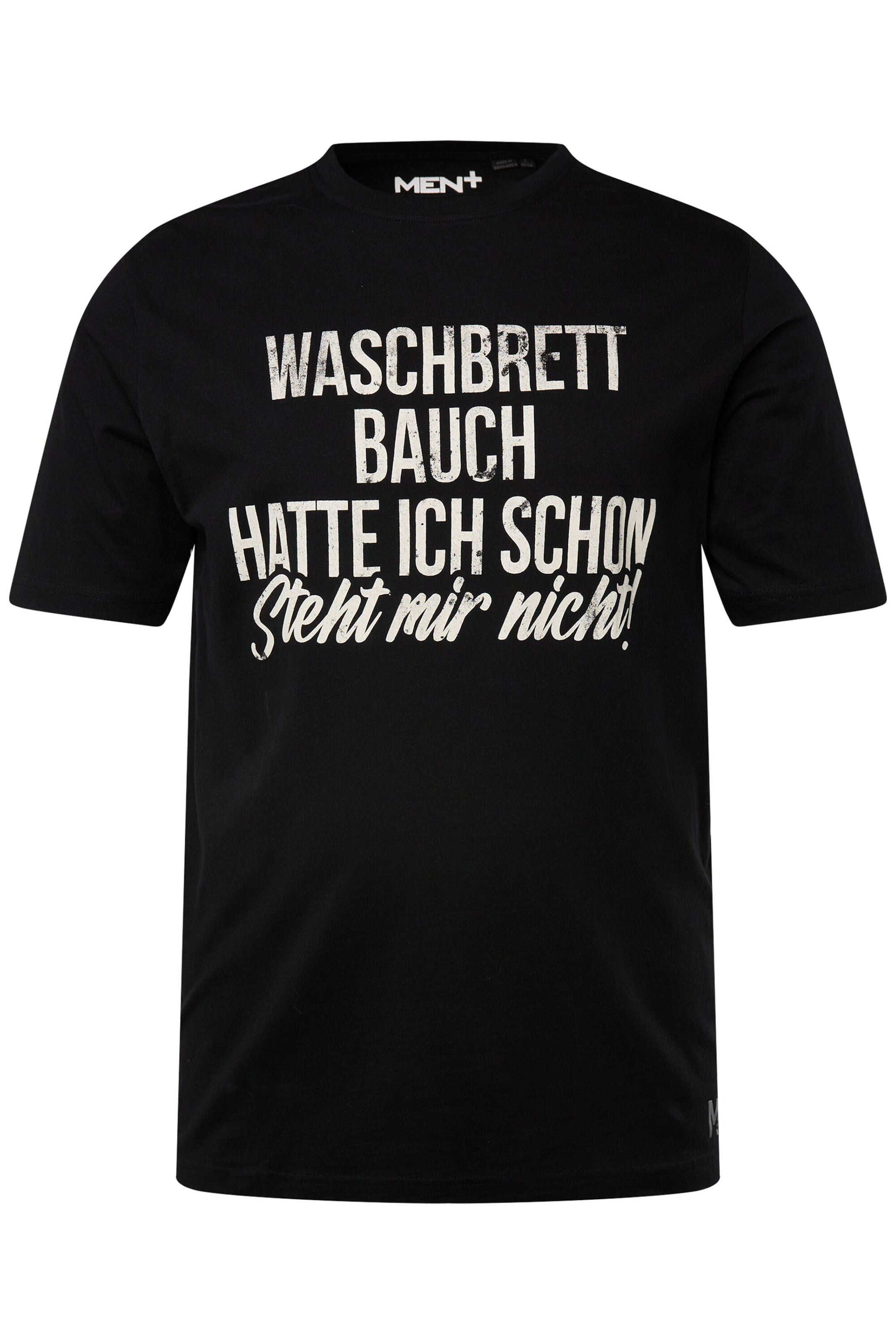 Men Plus Shirt in Black: front