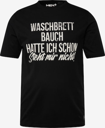 Men Plus Shirt in Black: front