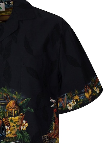 KY's Regular Fit Hemd 'Hula' in Schwarz
