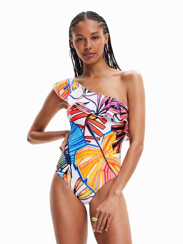 Bustier Maillot de bain Desigual en blanc : devant