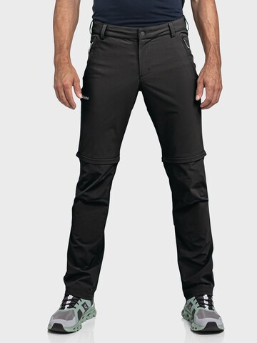 Schöffel Slim fit Outdoor trousers 'Folkstone' in Black: front