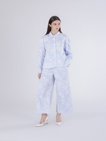 CAFè NOIR Blouse in Blauw: voorkant
