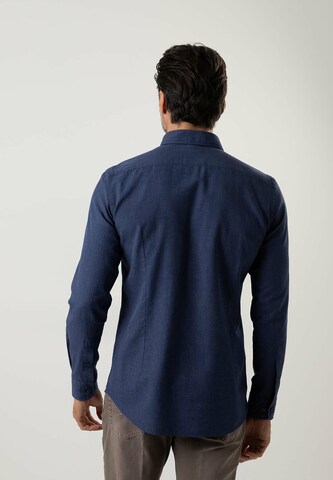 Black Label Shirt Regular Fit Businesshemd 'MELANGE' in Blau