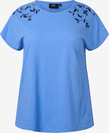 Zizzi Shirt 'Dan' in Blue: front