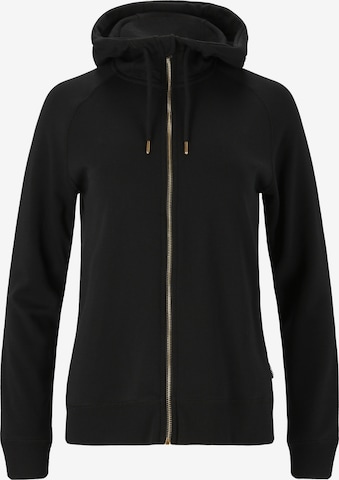 Athlecia Athletic Zip-Up Hoodie 'Soffina' in Black: front