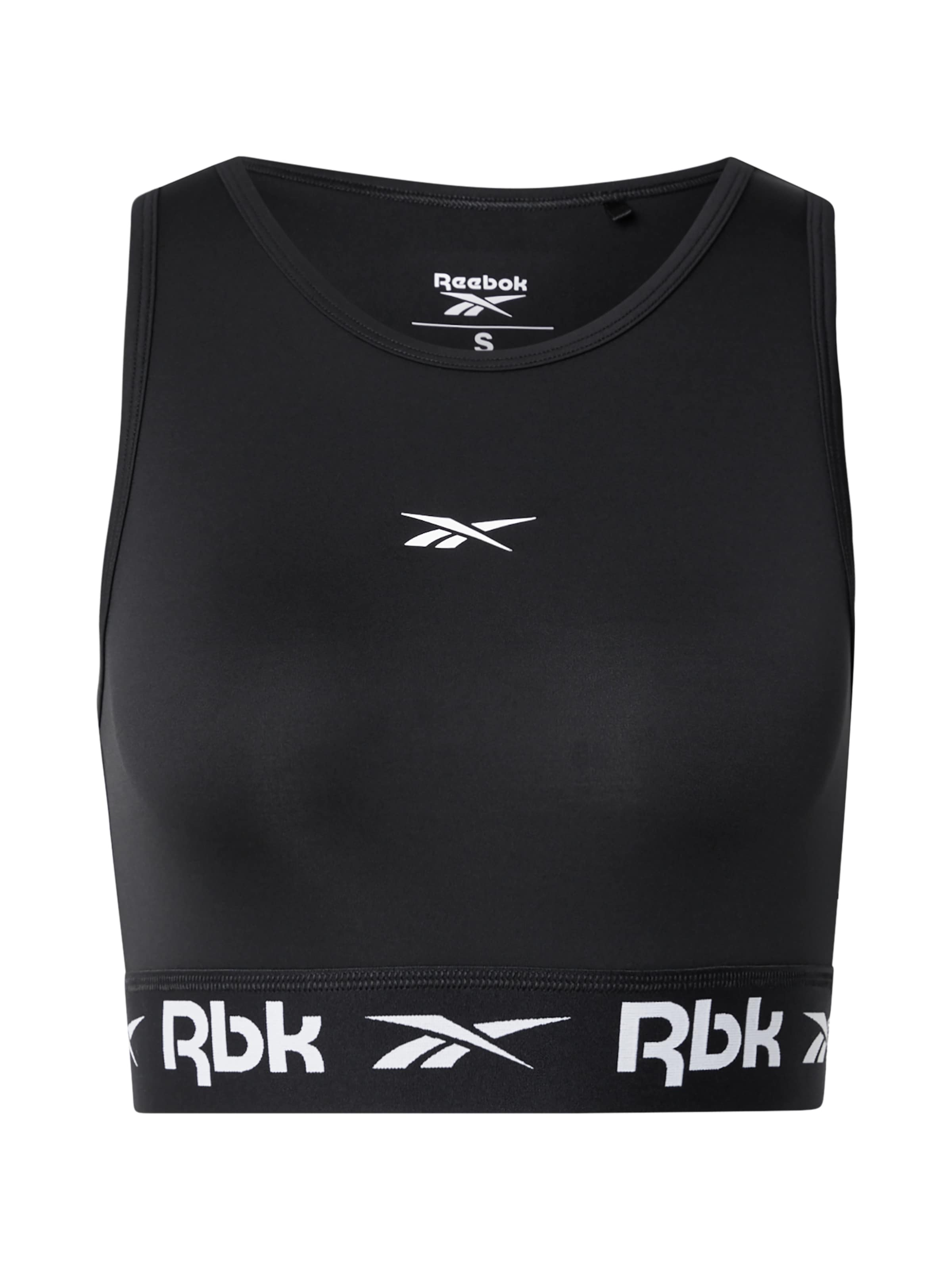 Reebok Bustier Sport-BH 'ID TRAIN' in Schwarz: Vorderseite